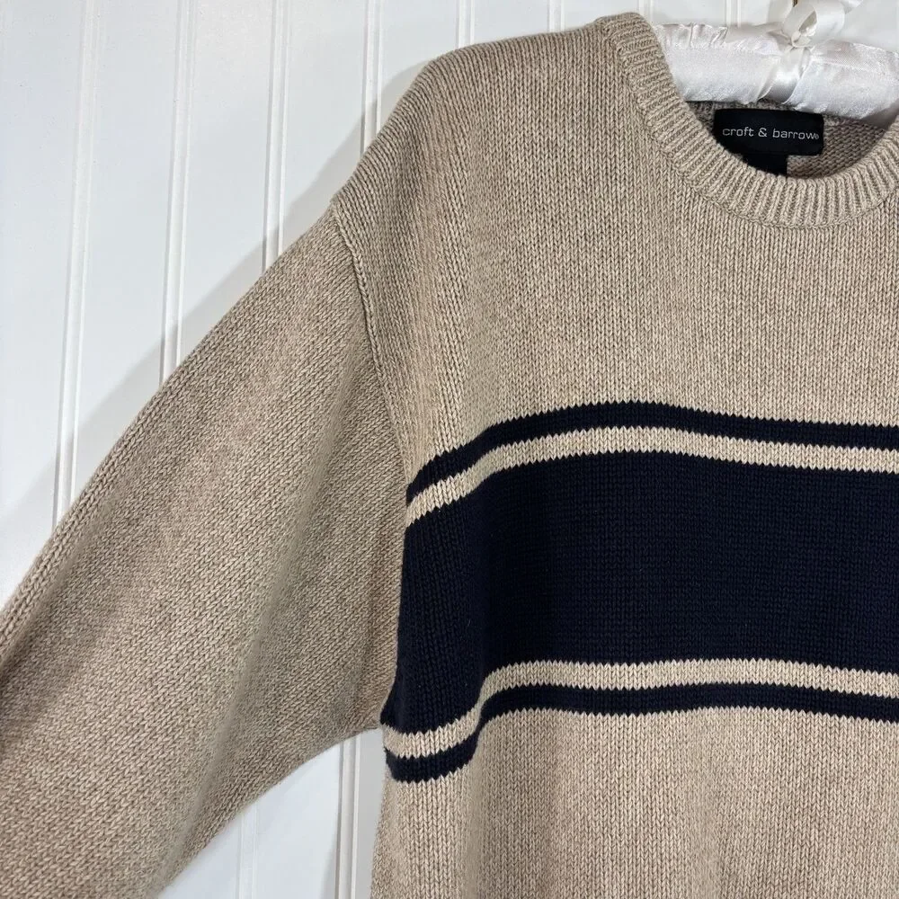 Vintage Croft & Barrow Mens Knit Sweater Size L Fisherman Academia Heritage Cozy - Picture 2 of 13